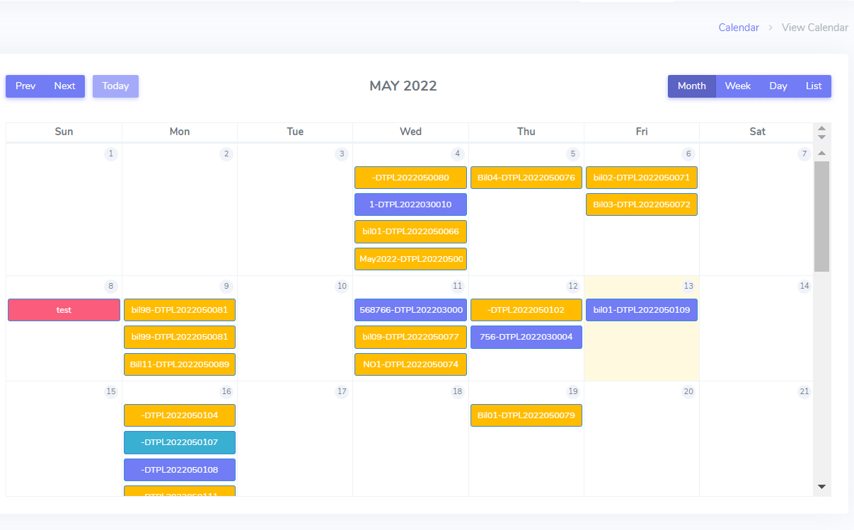 Calendar Planing